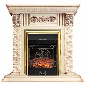 Каминокомплект Royal Flame Luxemburg сланец бежевый (слоновая кость с патиной)+Majestic FX Brass