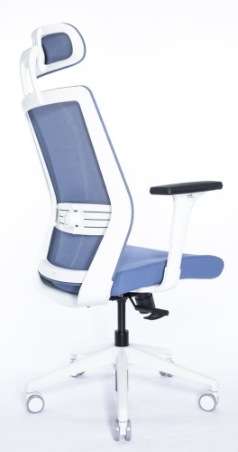 Ортопедическое кресло Falto Soul Синее с белым каркасом